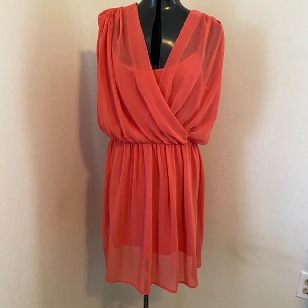 Black Rainn Two Piece Boho Sheer V-Neck Dress Size M